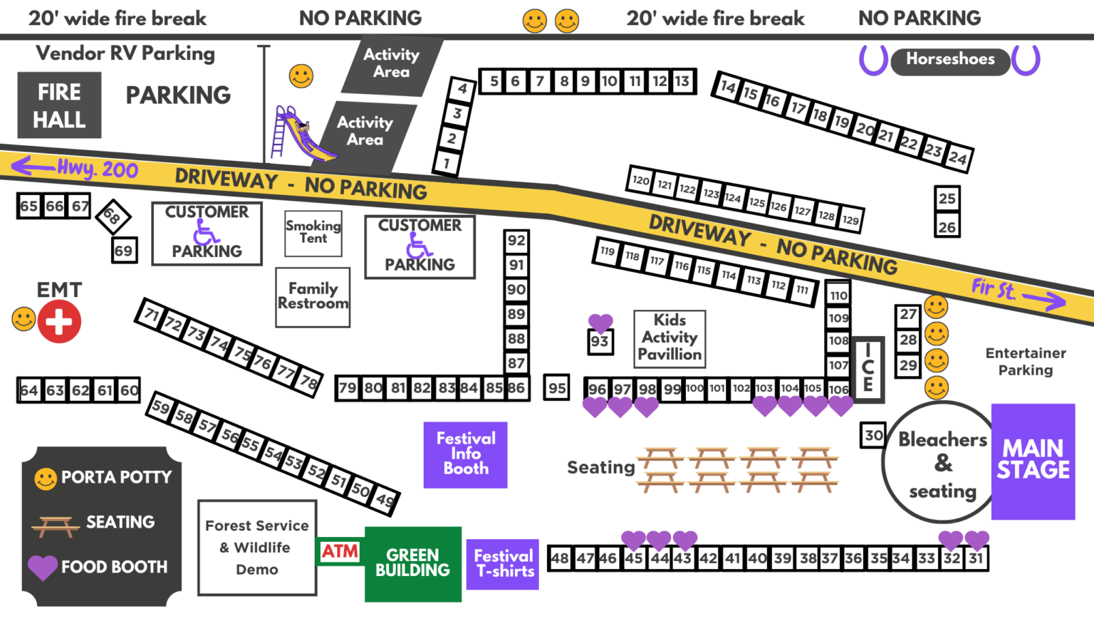 Trout Creek Park Huckfest Layout Map